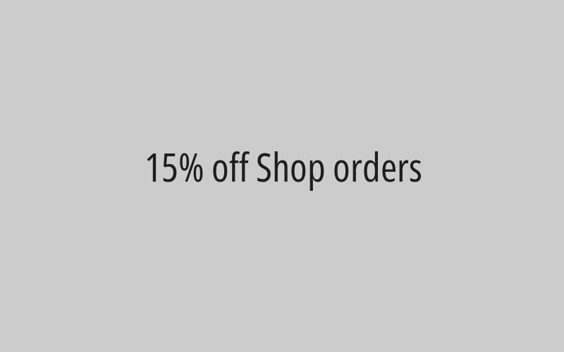 15% off Shop orders