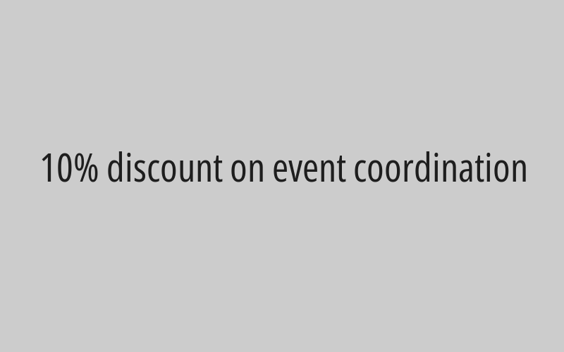 10% discount on event coordination