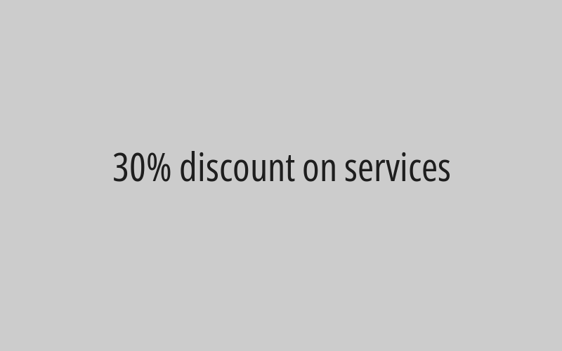 30% discount on services