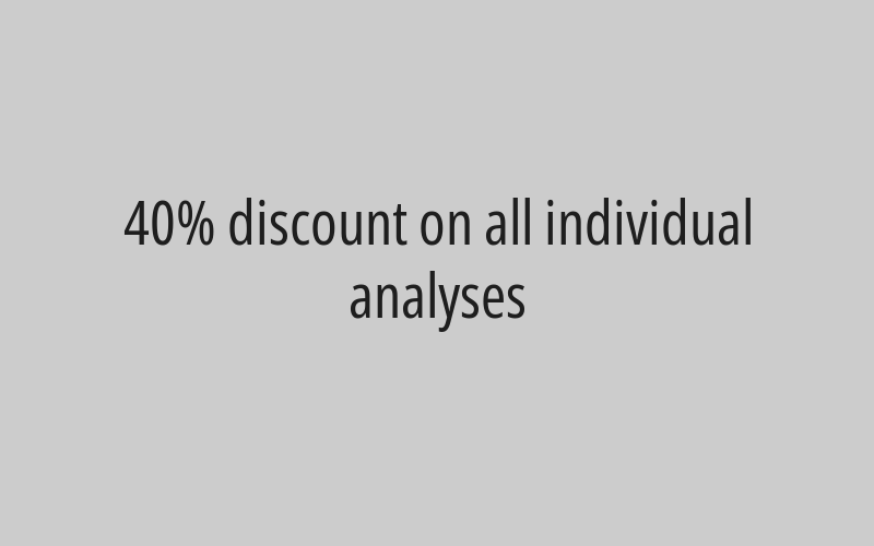 40% discount on all individual analyses