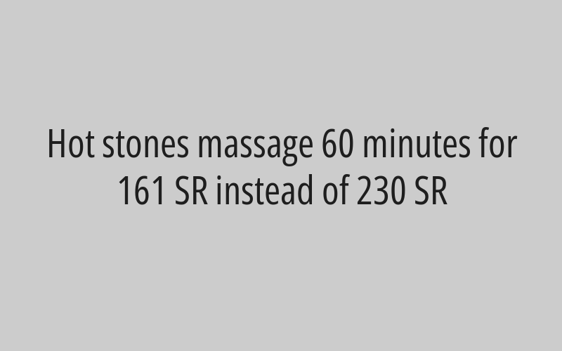 Mix Swedish-Thai massage 80 minutes for 161 SR instead of 230 SR