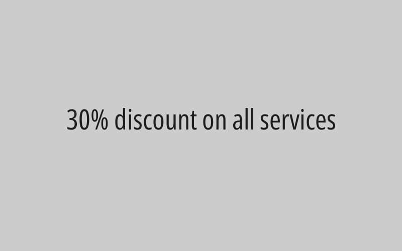 30% discount on all services