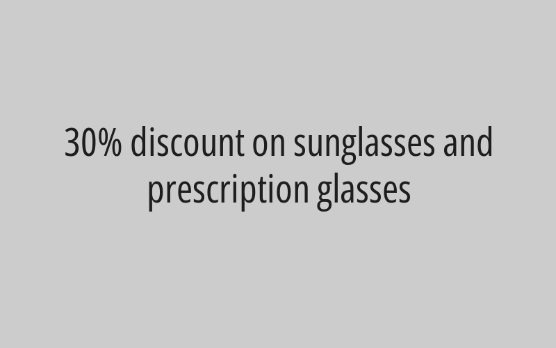30% discount on eye examination